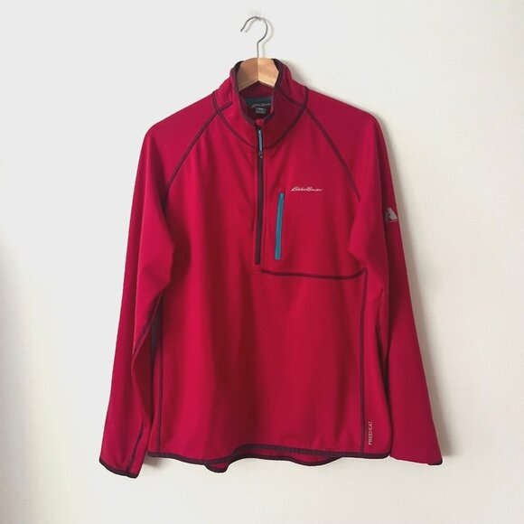 Eddie Bauer First Ascent 1/4 Zip Grid Fleece Pullover Dark Pink Women's Size XL - Picture 1 of 11